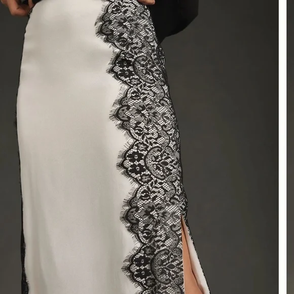 Maeve Black and White Lace Midi Skirt - Picture 3 of 4